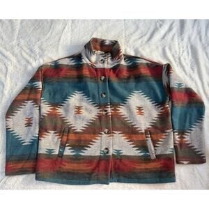 Shop Stevie Button Up Shacket Size Large Aztek Western